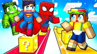 NOOB vs SUPERHERO Lucky Block Race In Minecraft!