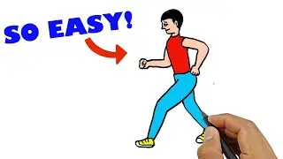 How to draw a person running easy step by step easy version | Simple Drawings For Beginners