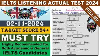 IELTS Listening Actual Test 2024 with Answers | 02.11.2024