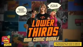 Mini Comic Bundle - Lower Thirds After Effects Template & PR MOGRT's | Copied content Templates