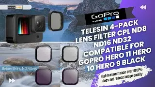 TELESIN 4 Pack Lens Filter CPL ND8 ND16 ND32 Compatible for GoPro Hero 11 Hero 10 Hero 9 Black2