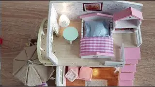 Ahşap Işıklı Küçük Ev (DIY Miniature dollhouse)