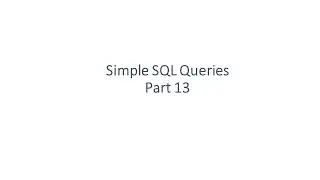 Simple SQL Queries: Part 13 - Update Examples