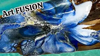 430. My Signature Art FUSION born thru Hurricane Helene, Acrylic Painting Tutorial, Art on Wood