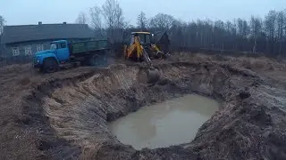 КУПИЛ ХУТОР в ЛЕСУ на краю БОЛОТА. Часть 6. Копаю ОЗЕРО. Жизнь на хуторе в лесу. Мясо в печи.