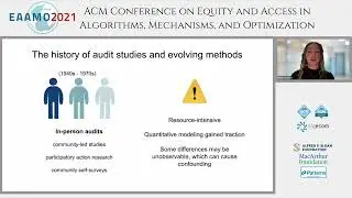 EAAMO'21  Algorithmic Auditing for Social Justice