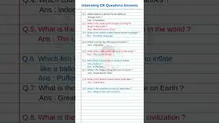 Interesting GK Questions and Answers in English