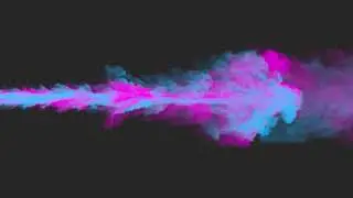 Pink blue smoke on a gray background. Rendering simulation. Footage for intro.