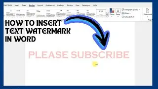 How To Insert Text Watermark In Word Document