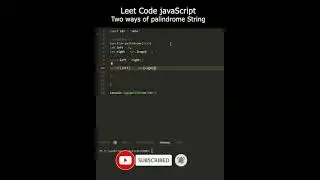 Leetcode problem #1 Palindrome string in javaScript #shortsvideo #javascript #shortsfeed #js