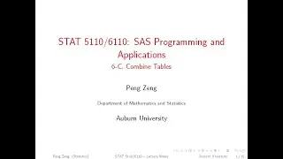 SAS - 6C - Proc SQL Combining Tables