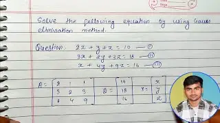 gauss elimination method|| How to solve gauss method|| Bsc mathematics||Engineering math #statistics