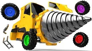 Drill Construction Vehicle Assembly Car and Surprise Egg with Nursery Rhymes & Kids Songs | ZORIP