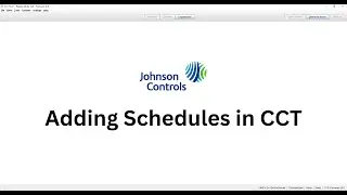 Adding schedules using CCT