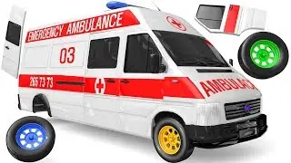 White Ambulance! Street Vehicle Toys Assembly Cars Soccer Ball with 4 Color Tires | ZORIP