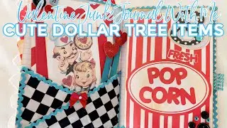 Dollar Tree Valentine's Day Junk Journal With Me #3 - BLUE & RED THEME