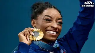 Simone Biles wins gold medal in all-around gymnastics