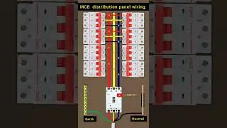 MCB Distribution panel wiring.|3-phase distribution panel wiring in Animation. 