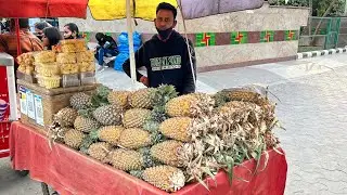 Amazing Pineapple Cutting Skills | Best Way to Cut Pineapple | Indian Street Food