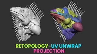 Transfer Details using Projection - UV Unwrap - Retopology - ZBrush Creature Tutorial