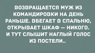 Вбегает муж в спальню, открывает шкаф - никого. Сборник! Юмор! Анекдоты!