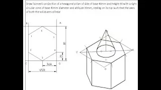 Isometric projection Problem No  11 Engineering Graphics, Isometric projection engineering drawing