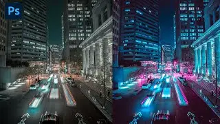 How to edit NEON CYBERPUNK style in Photoshop