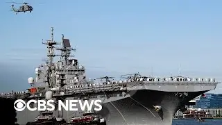 On board the USS Bataan warship, anchored off the Mediterranean coastline