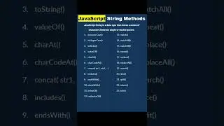 JavaScript String Methods | Creative JS Coder #shorts