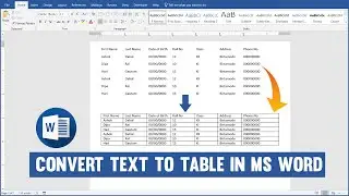 How to Convert Text to Table in Ms Word ? Easy to Quick Process