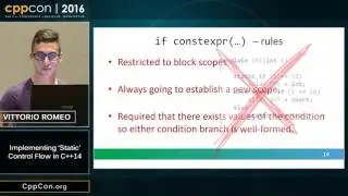 CppCon 2016: Vittorio Romeo “Implementing `static` control flow in C++14