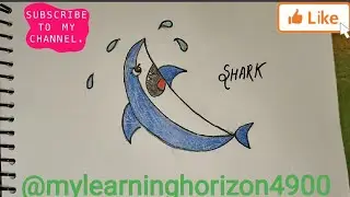 step by step tutorial for kids on how to draw a shark cartoon @mylearninghorizon4900#kids #drawing