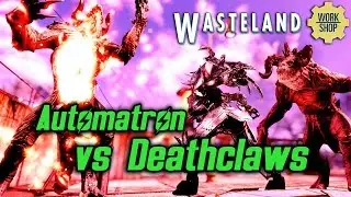 Fallout 4 Wasteland Workshop - Automatron vs lots of Deathclaws