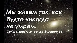 Мы живем так, как будто никогда не умрем. Священник Александр Ельчанинов.