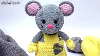 Амигуруми: схема Мышонок в комбезе. Игрушки вязаные крючком - Free crochet patterns.