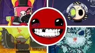 Super Meat Boy Forever - All Bosses + Ending