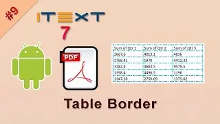 Table Border | iText 7 Android Tutorial | iText 7 Java and Android Tutorial | iText 7 PDF Tutorial