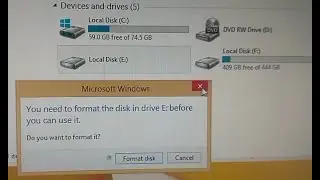 "You need to format the disk in drive before you can use it" Fix Format Problem solve.