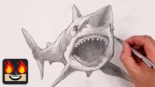 How To Draw a Shark | Step By Step Sketch Tutorial