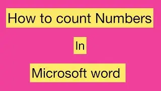 How to Count the Number of words in Microsoft word | Ms word