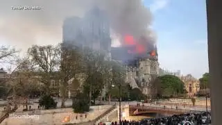 Fire Rages at Notre Dame Cathedral in Paris