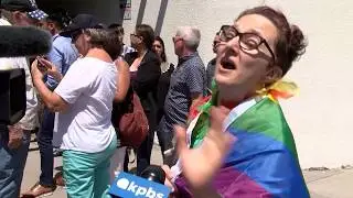 People Protesting Drag Queen Story Hour Met By Counter-Protesters