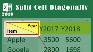 MS Excel 2019 split cell diagonally