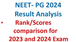 NEET PG-2024 result analysis,marks/rank comparison 2023/2024, NEET PG 2024- MD/MS expected cut off