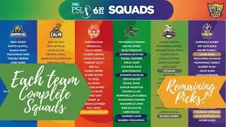 PSL 2021 All Teams Final Squads | PSL Replacement Draft 2021 | Remaining Picks Information? | PSL 6