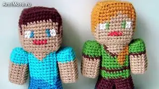 Амигуруми: схема Стив, Алекс и Зомби из Майнкрафта. Игрушки вязаные крючком - Free crochet patterns.