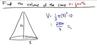 Finding the volume of a cone