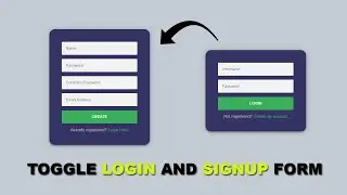 Toggle Login and Signup Form with HTML,CSS and jQuery