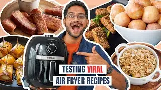 TESTING *VIRAL*AIR FRYER RECIPES😱EPIC RESULTS…FRENCH TOAST, PAPAD ROLL, DONUT, FETTA PHYLLO BITES