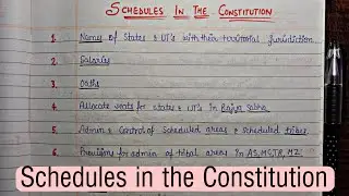 Schedules in the Constitution || Handwritten Notes || Lec.9 || Indian Polity || An Aspirant !